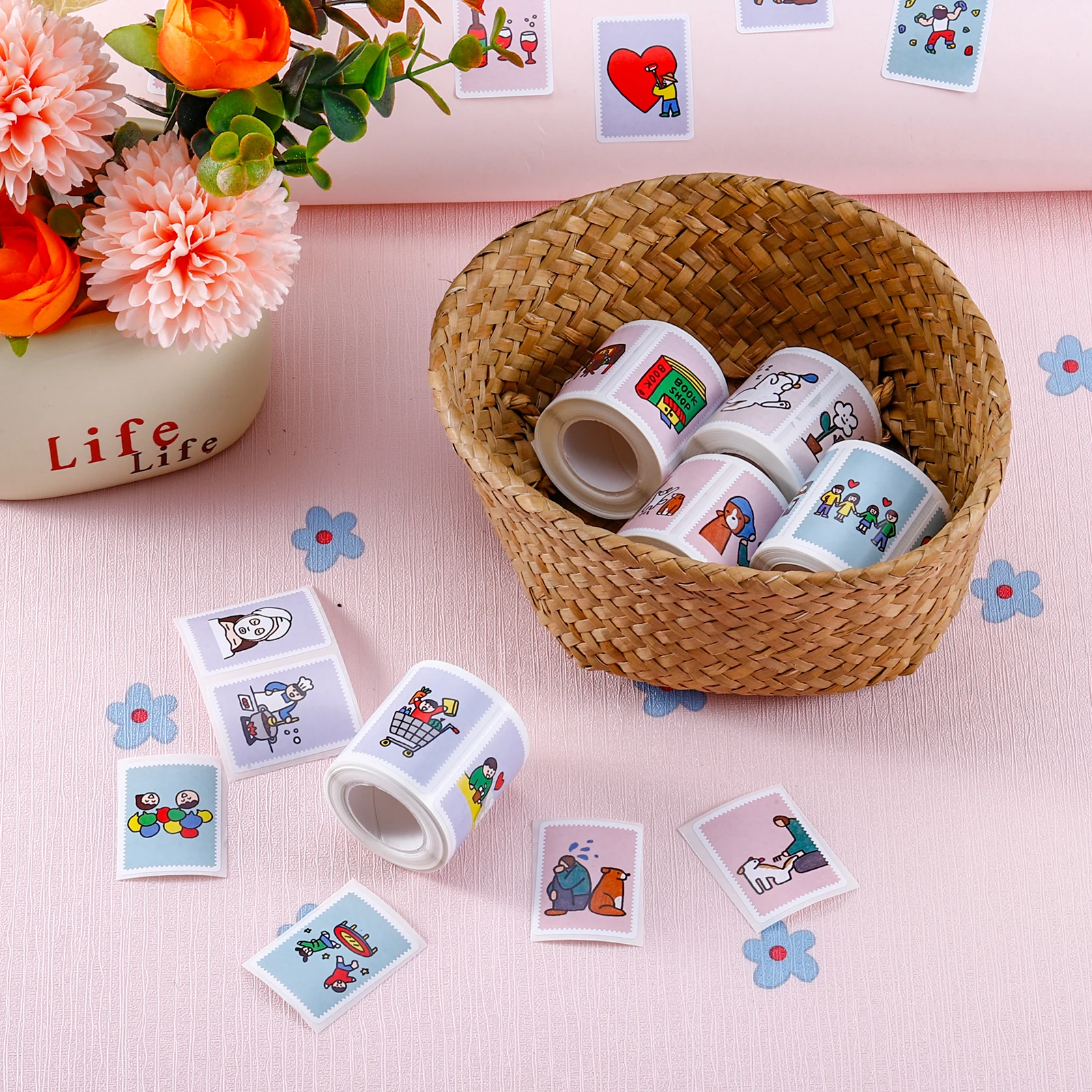 200 ورقة/ملصقات نجاة لفة، مناسبة لحساب اليد، وديكور الحرف اليدوية وتغليف الهدايا، وهدايا الحفلات، وما إلى ذلك. #3