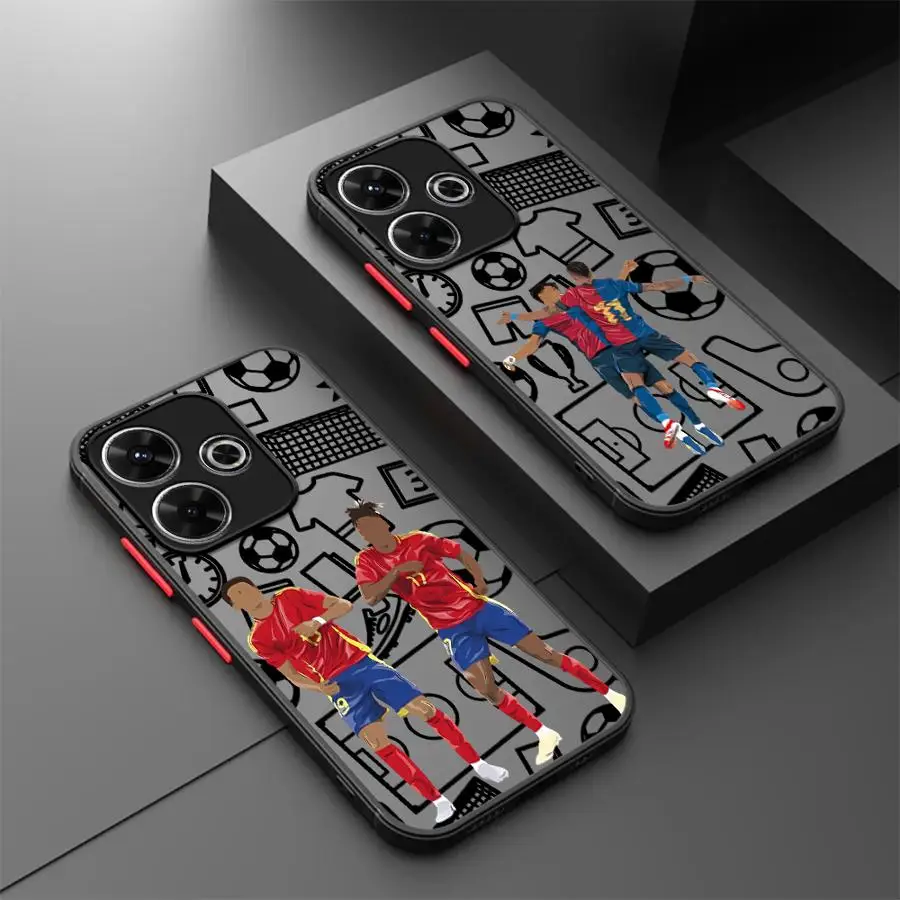 Sports Football Cartoon Black Edge Case for Xiaomi Redmi 9 14C A4 12C A1 A2 Plus 13C 10 K40 Pro