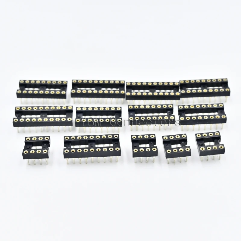 10PCS Round Hole IC Socket Connector Integrated Circuit Socket DIP8 DIP14 DIP16 DIP18 DIP20 DIP28 DIP40 Sockets