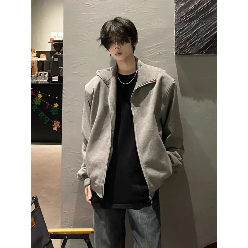 

Jacket Coat Beige Mens Quilted Autumn Downtown Button Padded Plush Lined Linings Warm Fashion Stylish Classic Vintage Clothing