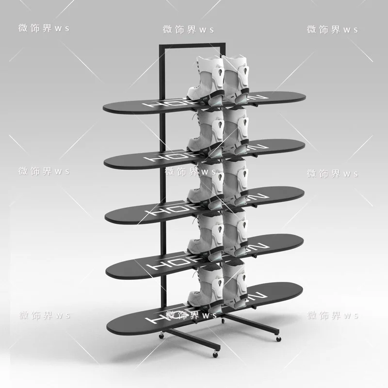 Ski Veneer Board Family Storage Rack Punch-Free Skateboard Land Surfboard Snow Set Display Rack Skis Rack