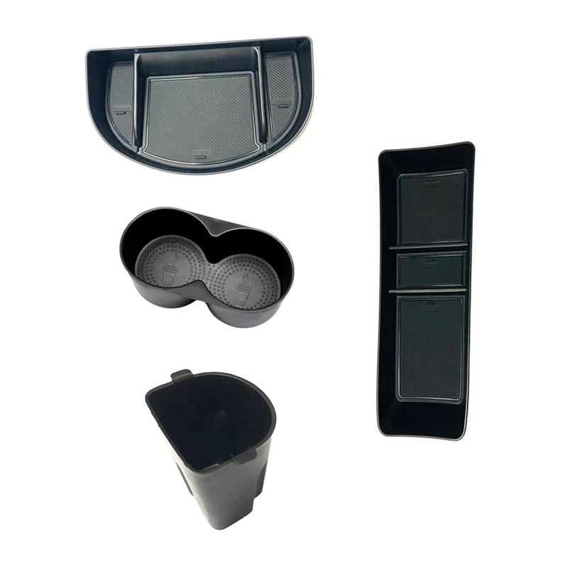 For BYD Dolphin 2023 2024 Central Control Lower Storage Box , Water Cup Cover , Rear Screen Organizer Parts - 4PCS