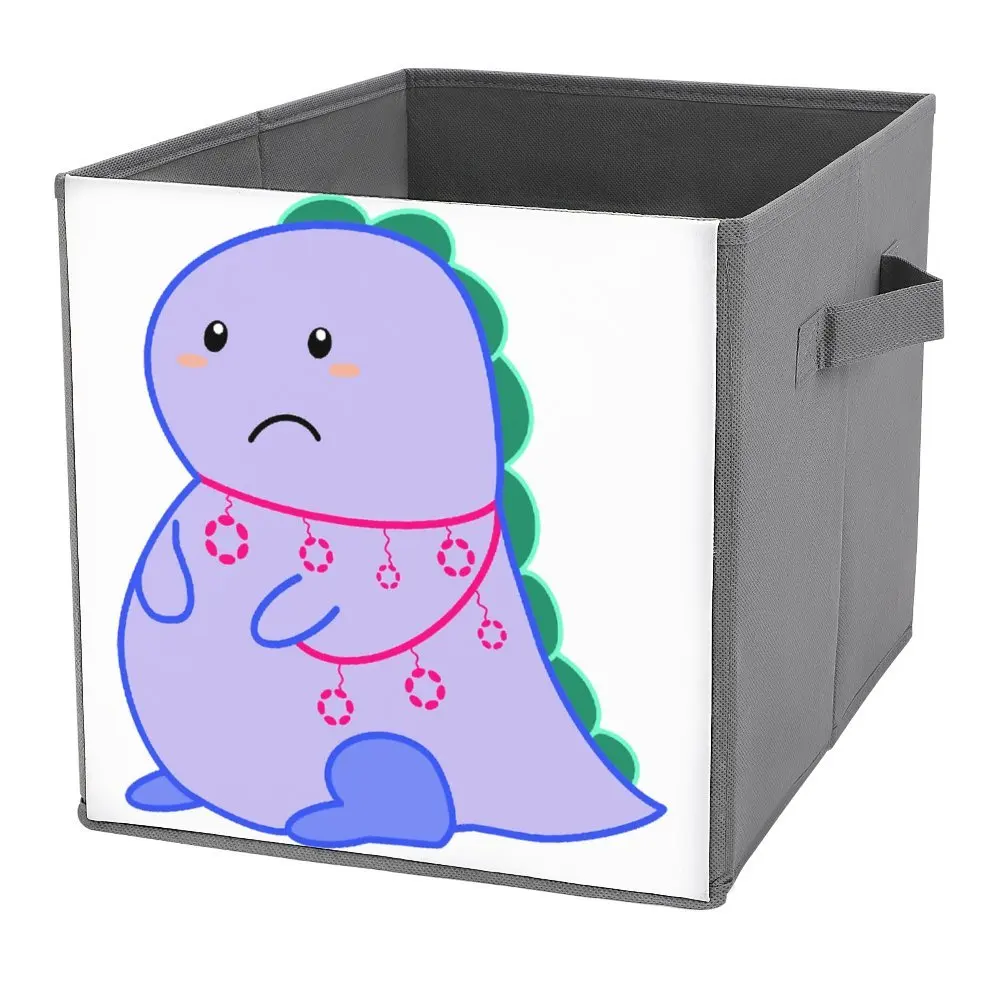 Storage Bins Sad Dino Polkadot Hodler Folding Storage Box Dust Proof Portable Outdoor Storage Cute Storage of Clothes Super Soft