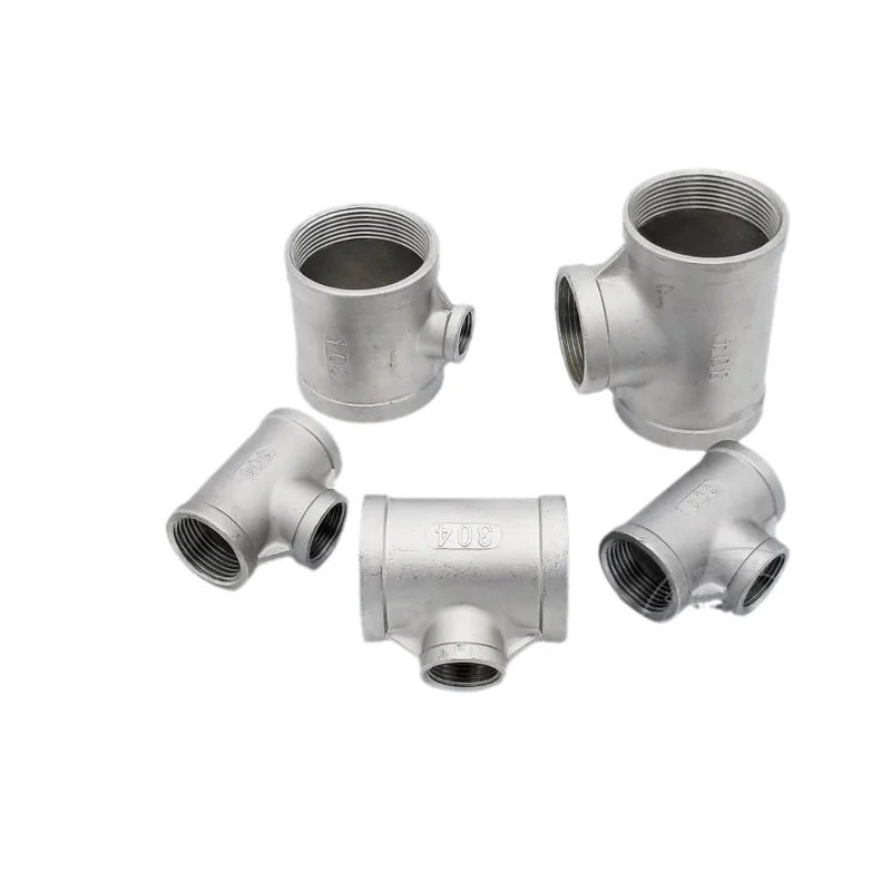 1/4 3/8 3/4 1 Variable diameter BSP Female Thread Tee Three Way Reducer 304 Stainless Steel Pipe Fitting Reducer Connector