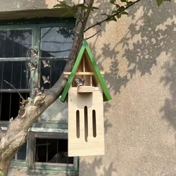 Wooden Butterfly House Butterfly Room Garden Decoration Outdoor Green Roof Can Be Planted in the Ground Butterfly House 1 Piece