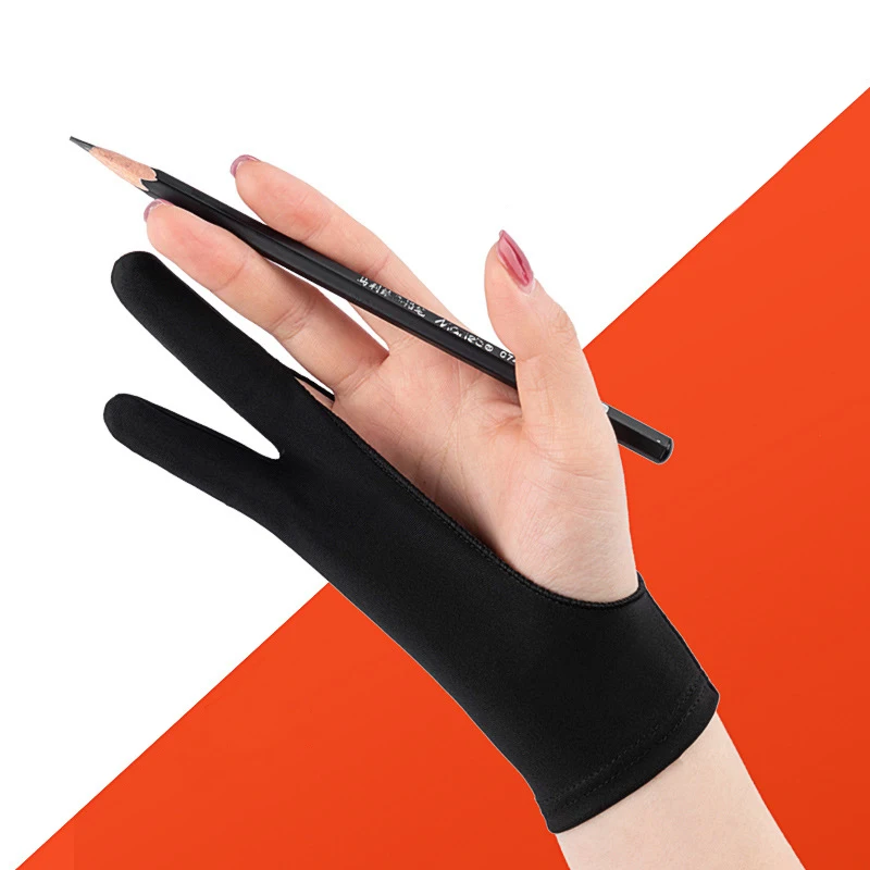 Anti-fouling Anti-Mistouch Anti abrasion and anti perspiration Two-Fingers Anti-touch Painting Glove For Drawing Tablet Glove