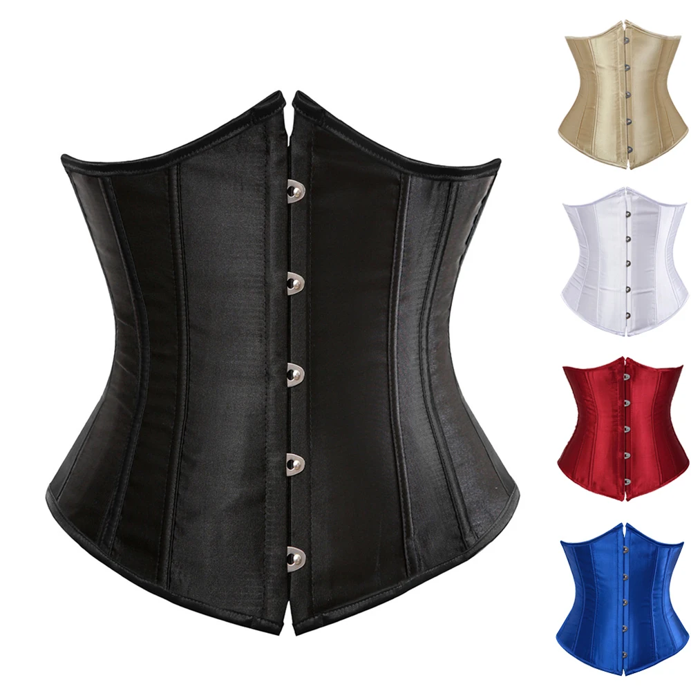 Gorset pod biustem seksowny gorset wyszczuplający w talii gorsety urządzenie do modelowania sylwetki dla kobiet Steampunk sznurowany gorset pas gorset talii