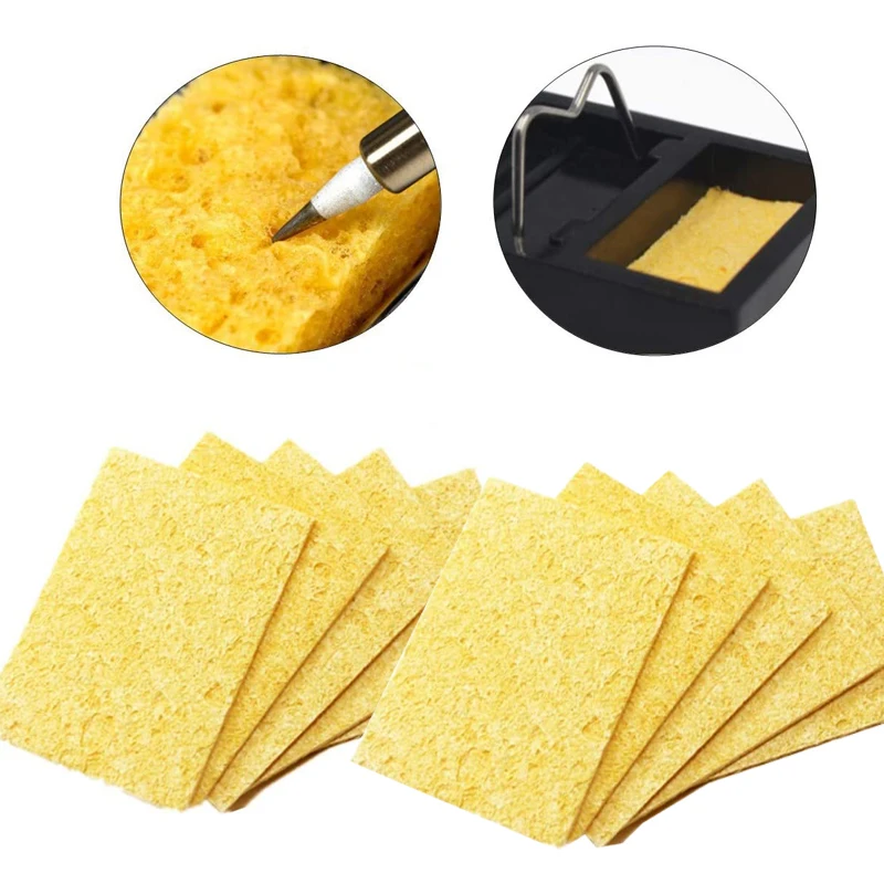 

5/10pcs Yellow Cleaning Sponge Cleaner For Enduring Electric Welding Soldering Iron 3.5cm*5cm