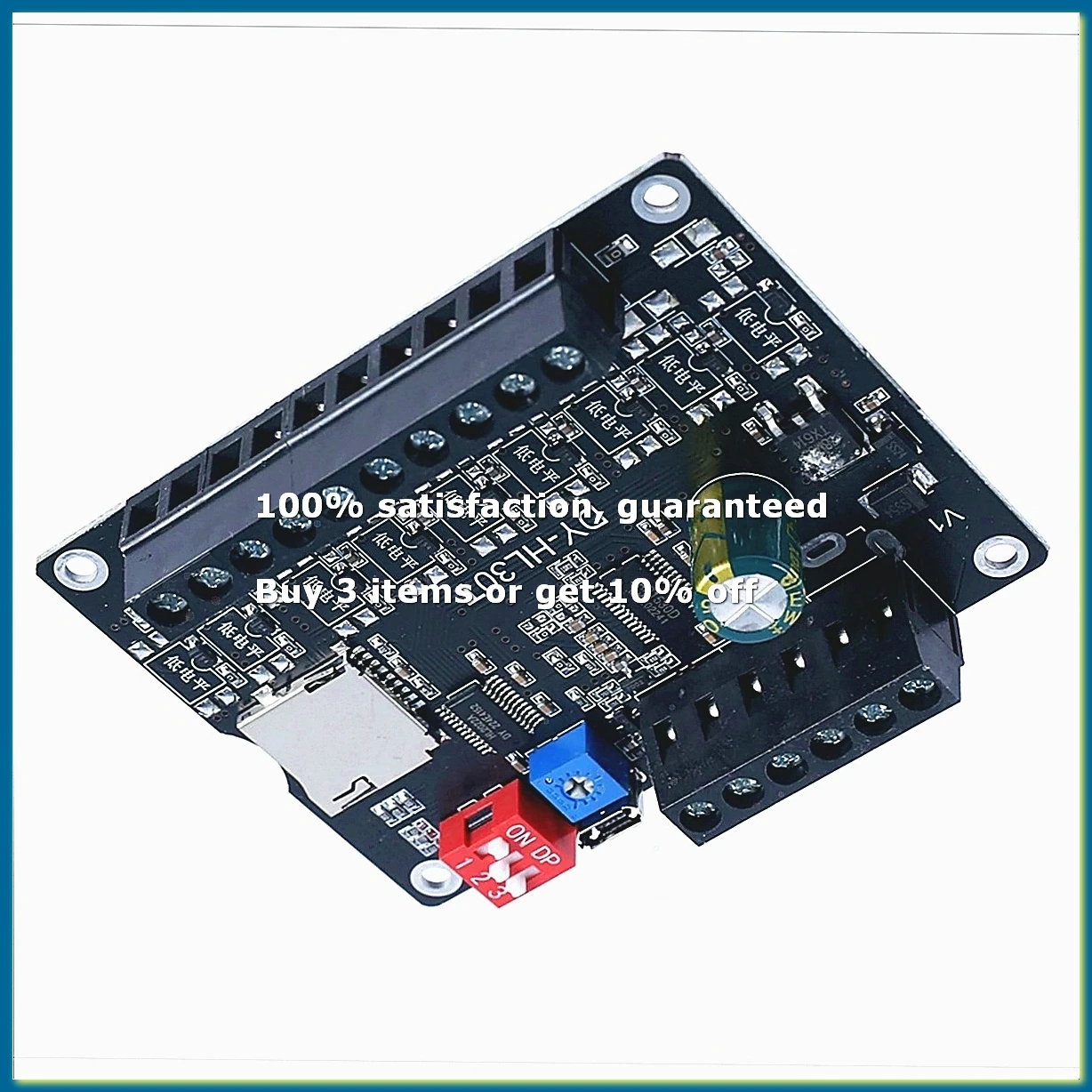 30W MP3 Voice Playback Module DY-L30T 9 Trigger Music Player Power Amplifier Board TF Card 32G Max WAV DC 12V 24V MP3 A-DT30
