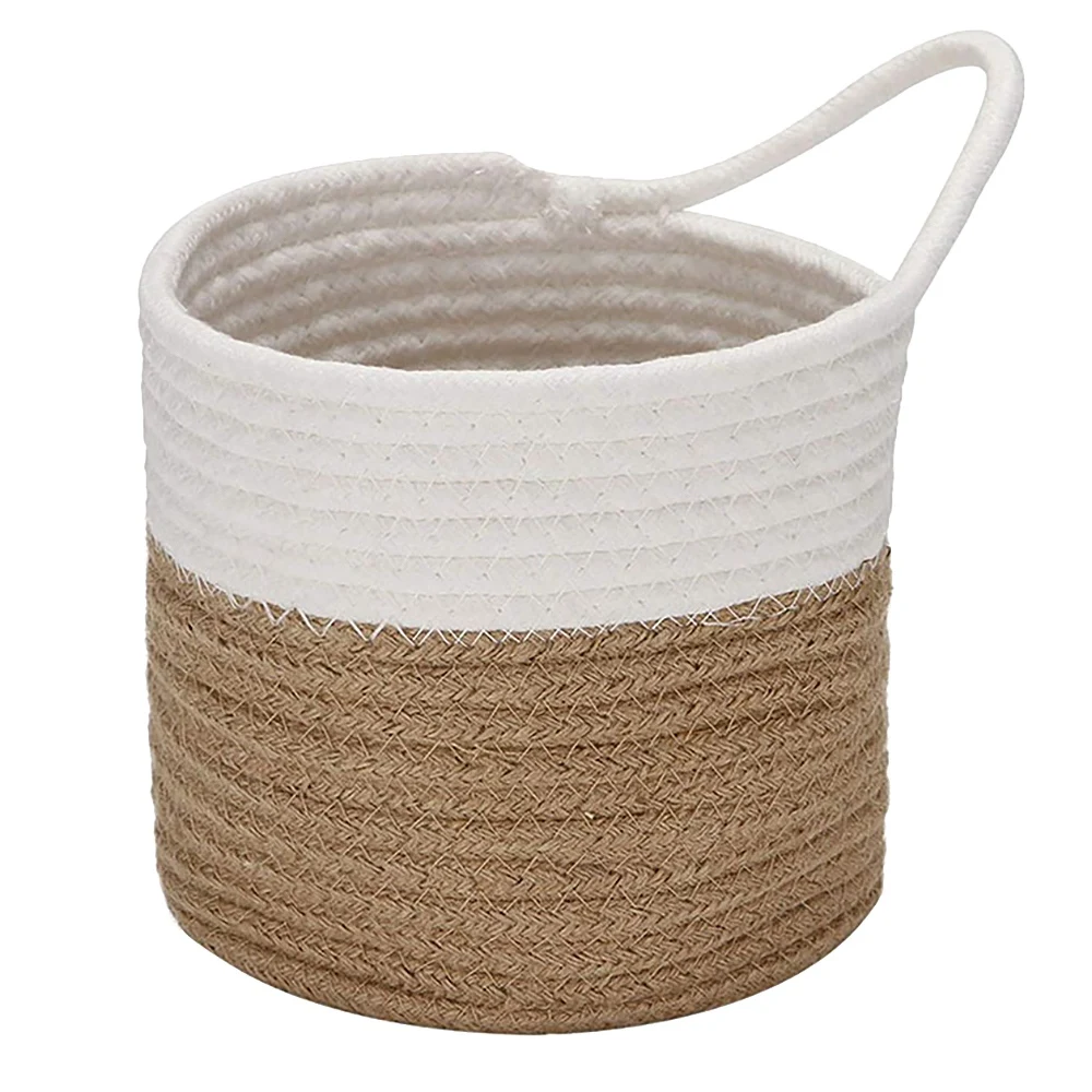 MALL Wall Baskets Small Cotton Rope Baskets Woven Baskets Storage Hanging Baskets for Organizing Round Baskets for Plants, B