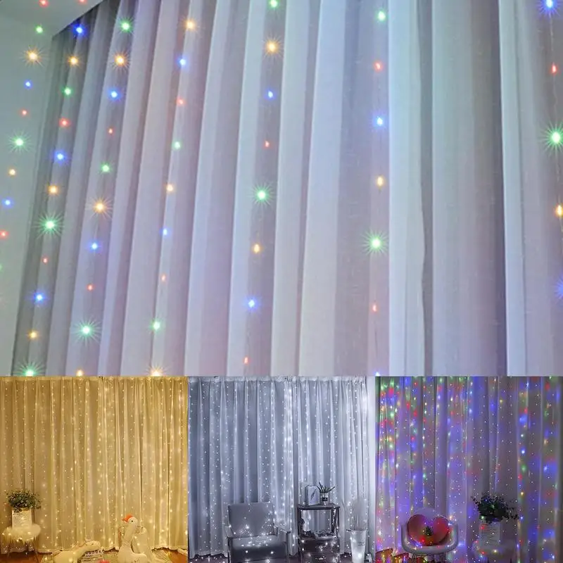 LED Fairy Lights Remote Control String Lights Copper Wire Twinkle Lights Curtain LED String Lights Wedding Christmas home decor