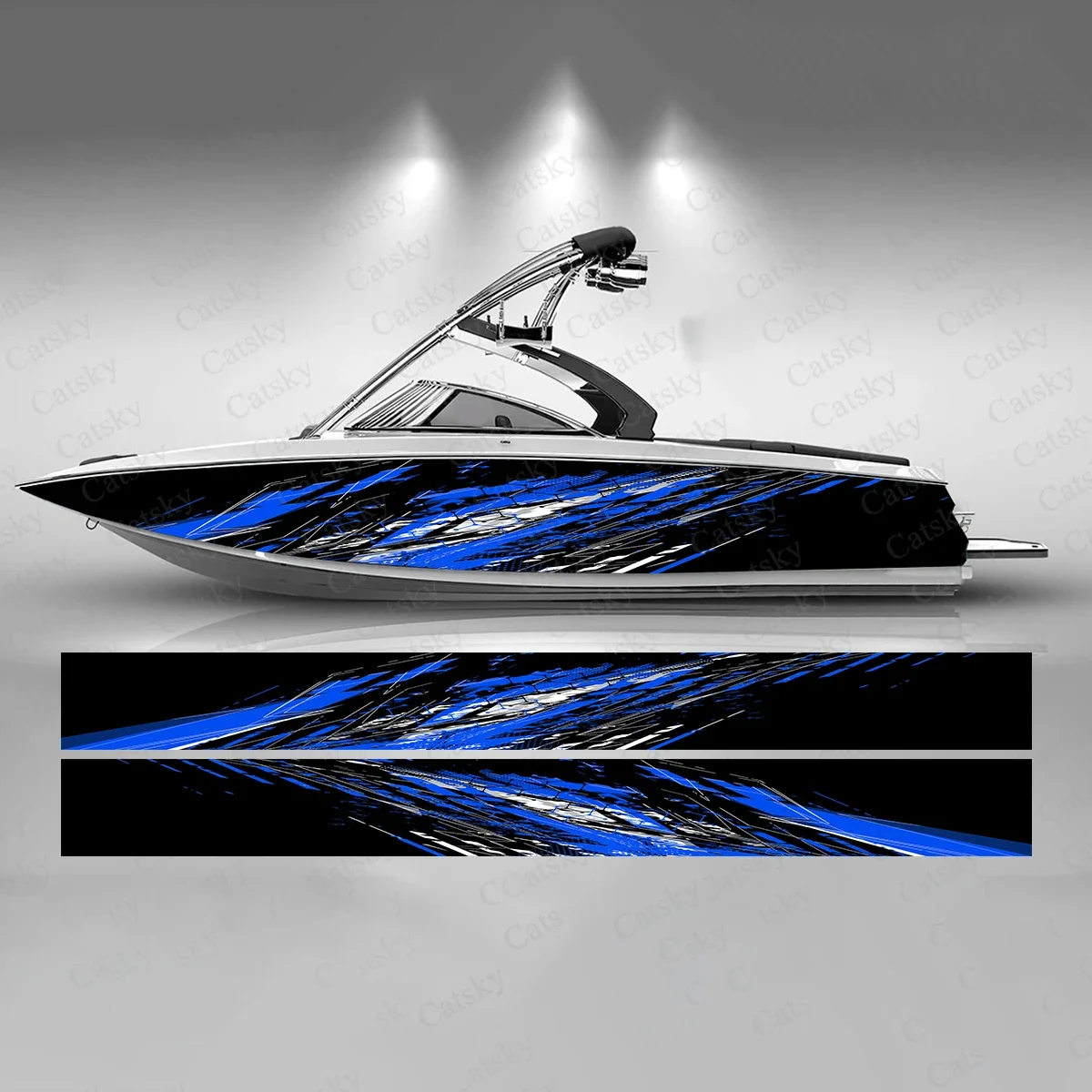 Random Splash Colorful Sharp Lines Gradient Boat Sticker Vinyl Ship Pontoon Deck Boat Fishing Decorative Pontoon Boats Decal