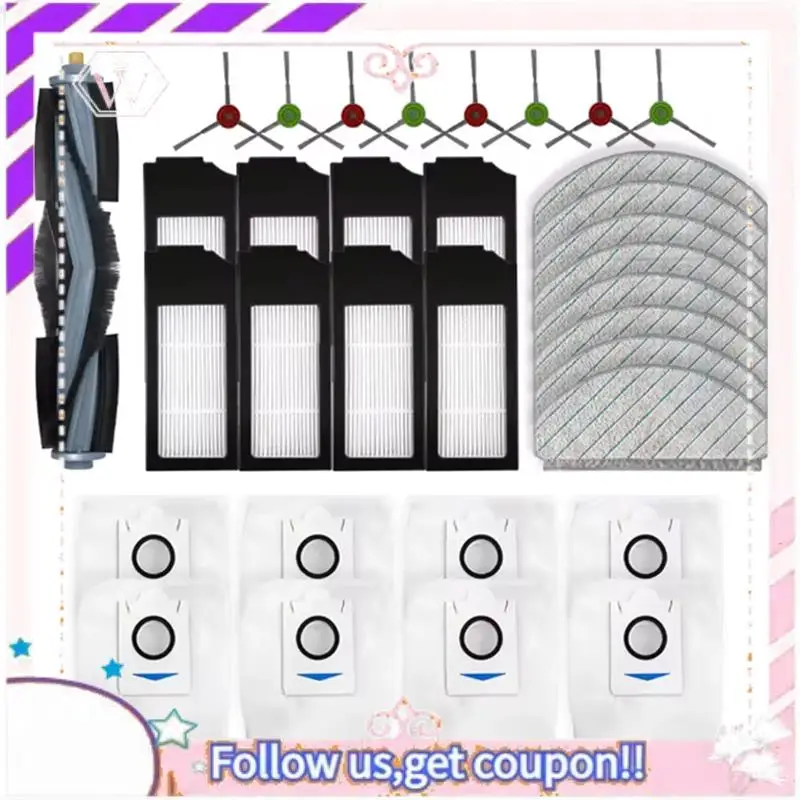 

Набор запасных частей A50F для пылесоса Ecovacs X1 Plus/T10 Plus включает в себя основную щетку, боковую щетку, салфетку для мытья полов, мешок для пыли и фильтр.