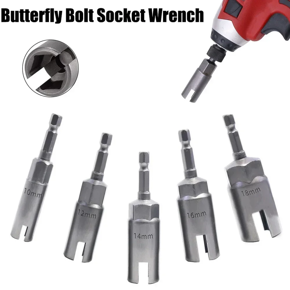 1 Pcs Socket Driver Slot Butterfly Bolt Socket Sleeve Wrench Screwdriver W/ Hex Shank For Screw Remove Hand Tool