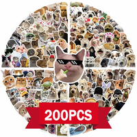 50/100/200Pcs Kawaii Cat Animals Stickers Notebook Stationery Scrapbook Decoration Decals Waterproof Graffiti Funny Sticker
