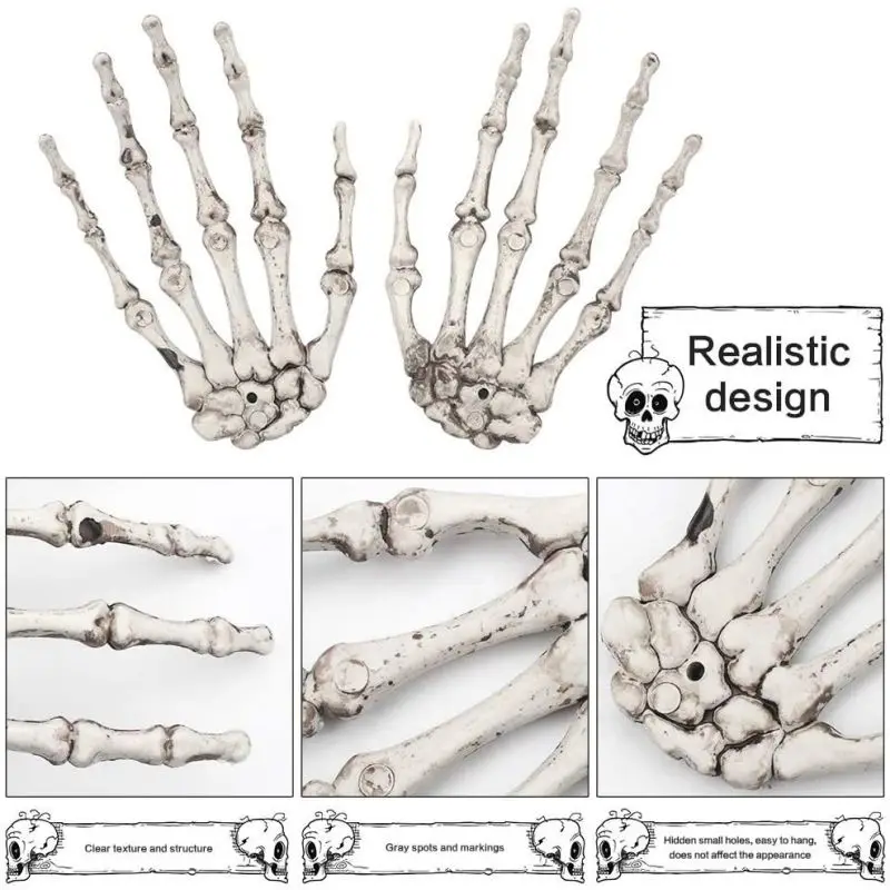 Halloween Decoration Skeleton Skull Scary Ghost Props Accessories Room Decor Horror Artificial Arm Skeleton Halloween Cosplay