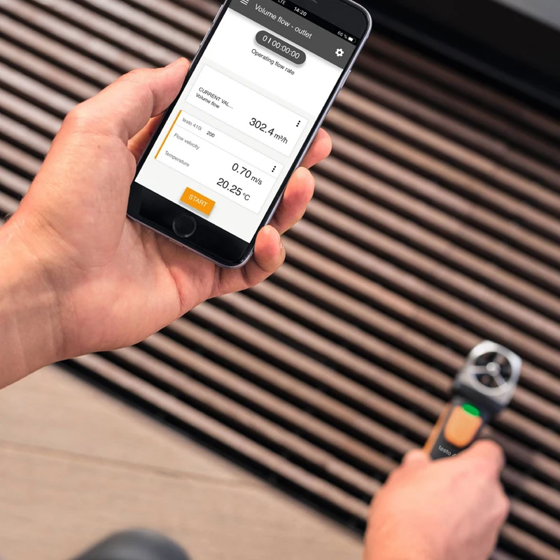 مقياس شدة الريح Testo 410i مع تشغيل الهاتف الذكي 0560 1410 TESTO410I
