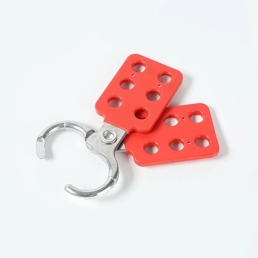 6 Pack Red Stainless Steel Lockout Hasp 1.5 Inch Multi User Safety Tag Device For Industrial Padlock Security Hardware