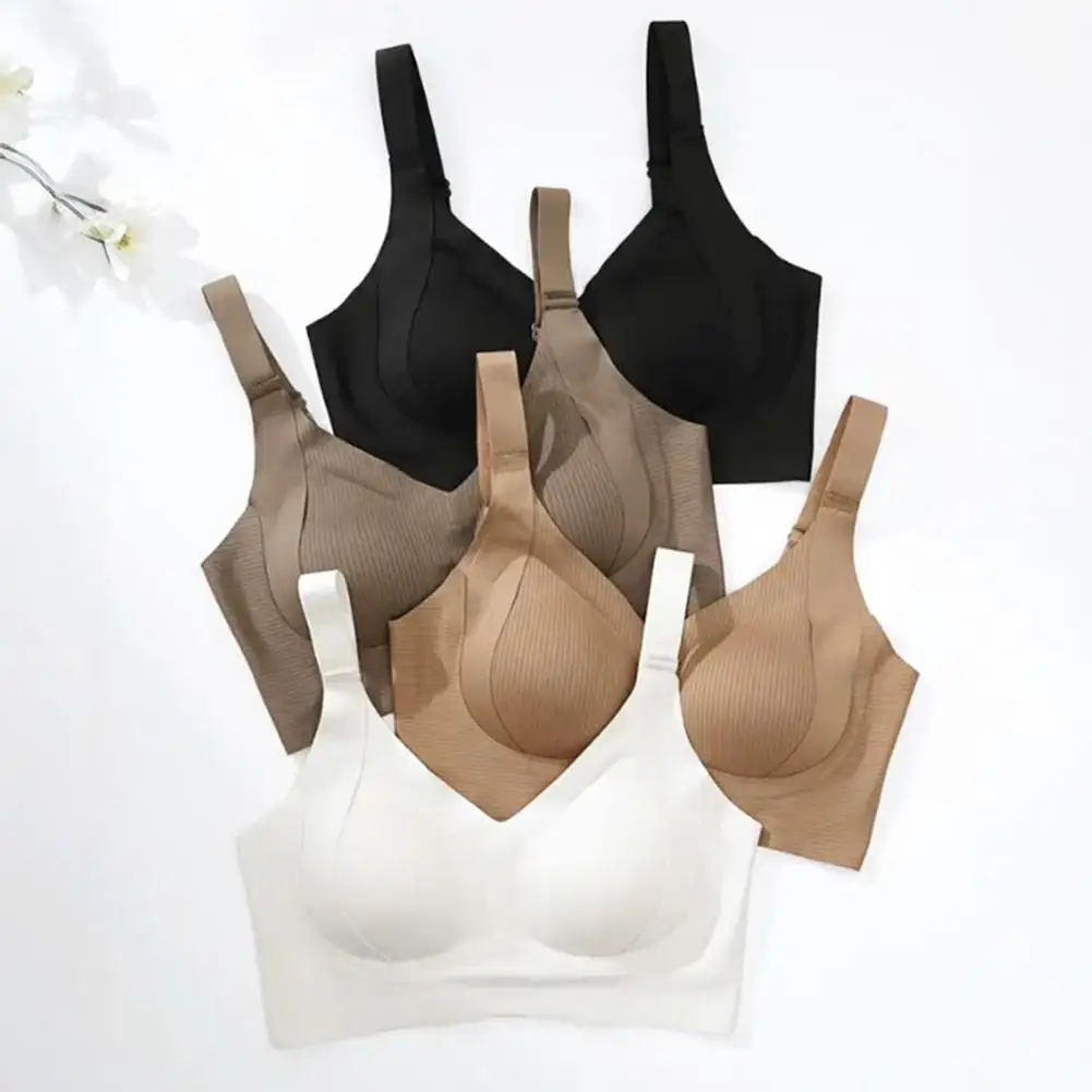V-neck Bra Women Bra Full Coverage Bra V-neck Push-up Wireless Bralette No Underwire Supportive Lingerie V-Neck Seamless Bras 90
