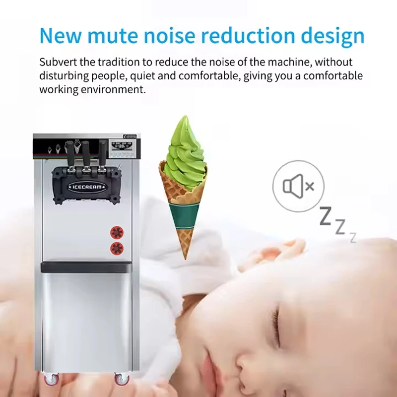 Mini Automatic Table Top Ice Cream Maker for Yogurt Milk Chocolate Soft Ice Cream 3 Flavors New Used Condition Small Price