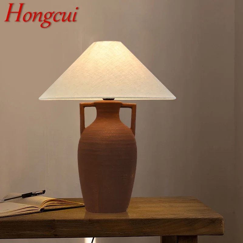 

Hongcui Contemporary CeramicTable Lamp Creativity Living Room Bedroom Study Hotel Homestay engineering Desk Light