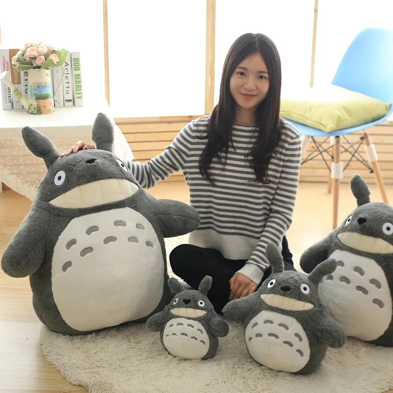 Süße japanische Totoro-Rückenkissen, Totoro-Plüschpuppe, weiche Stofftier-Dekoration mit Kissen, Geburtstagsgeschenke für Kinder und Mädchen