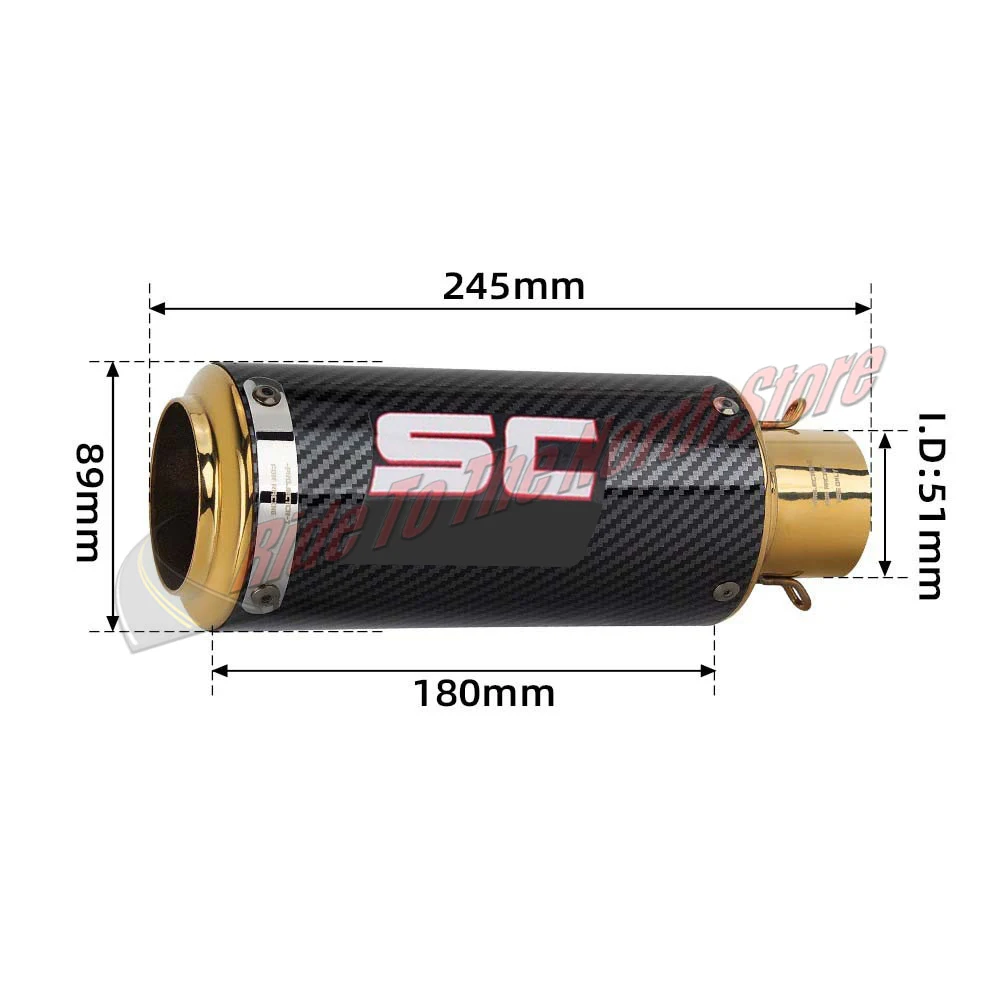 ماسورة عادم SC غير قابلة للصدأ لمشروع Kawasaki250/300 // 400/800/900/1000 ZX6R/10R R1/3/6/25 CBR500/1000 GSXR600/750 S1000RR Gp