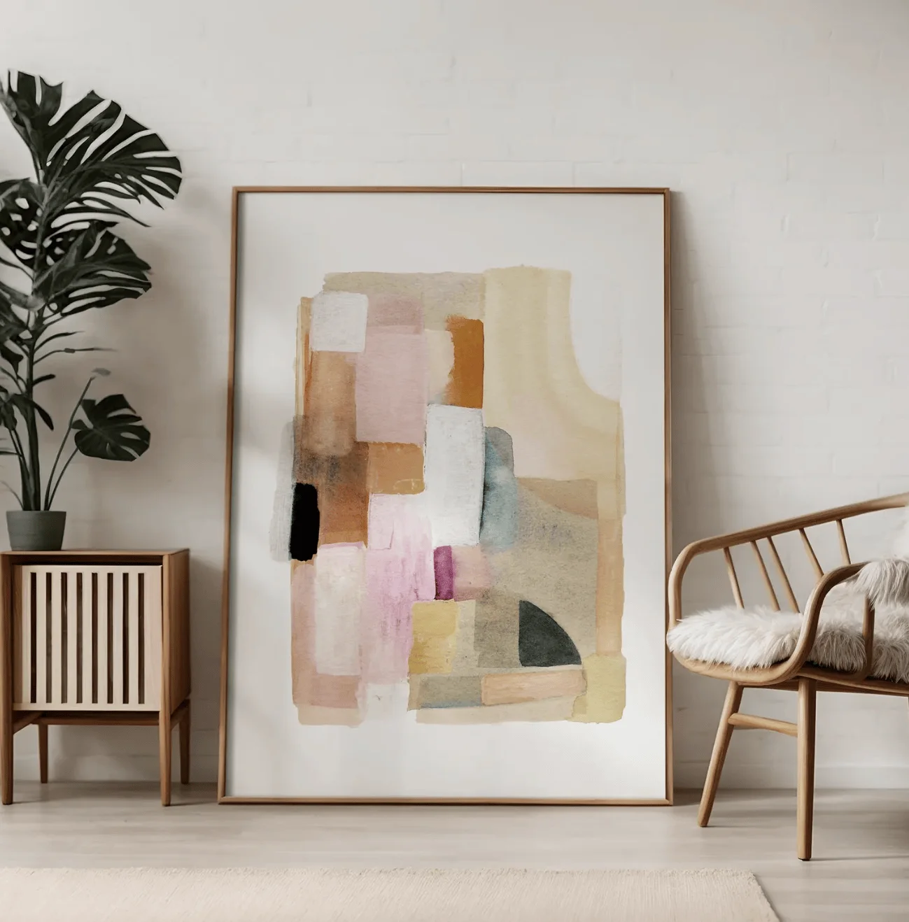 Boho Pastel Pink Neutral Block - đánh giá và giá Home Decor Minimal