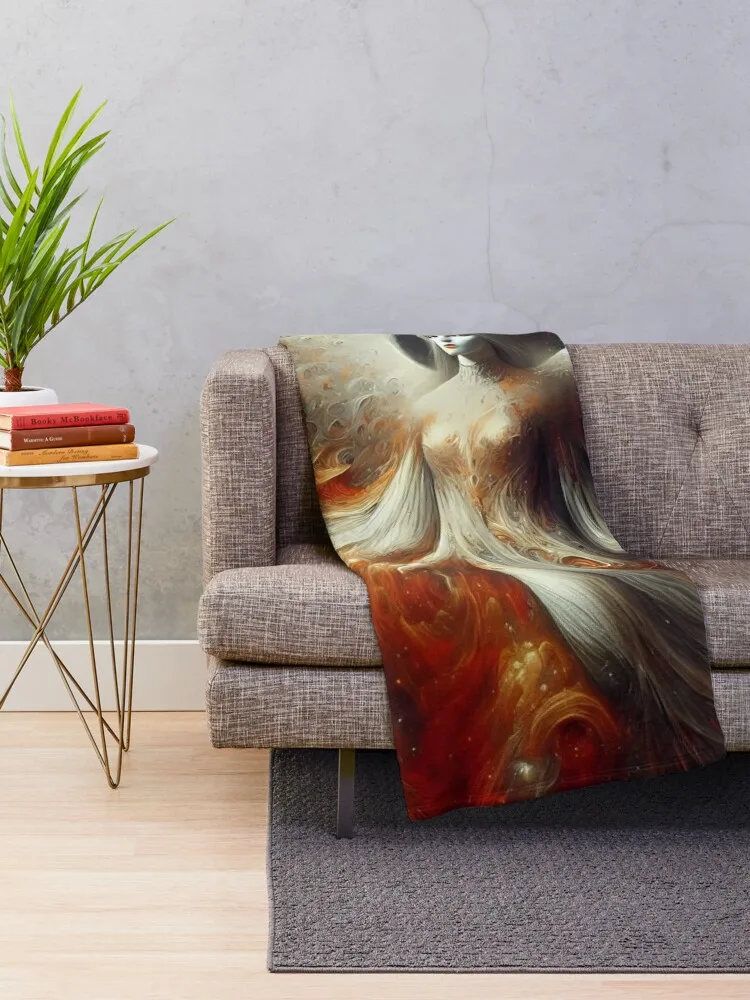 Ethereal Fiery Angelic Art Throw Blanket Bed Fashionable Tourist Blankets