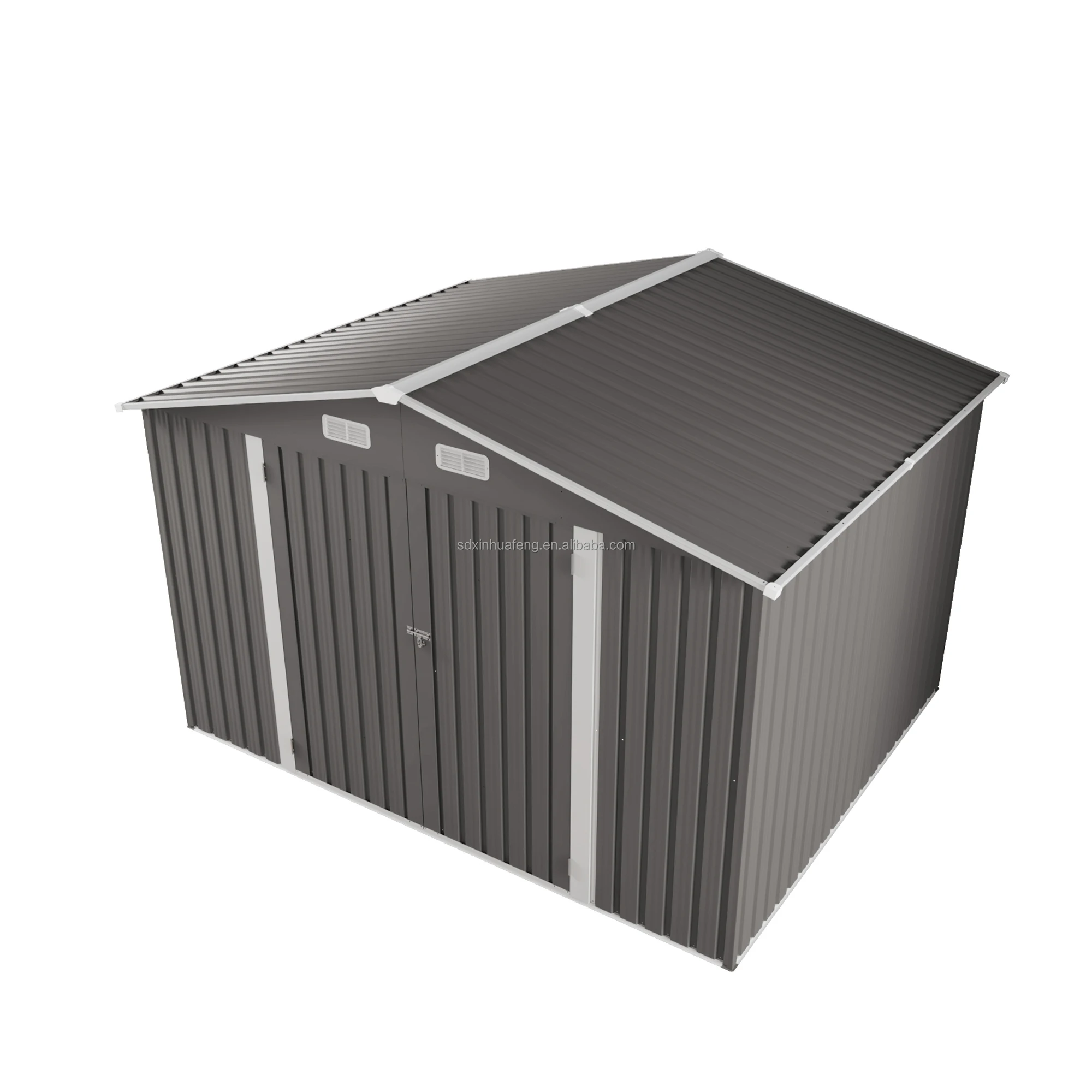 10*8FT Free Ship Metal Duty Outdoor Storage Shed With Waterproof Lockable Door And Air Vent, For Backyards In Stock