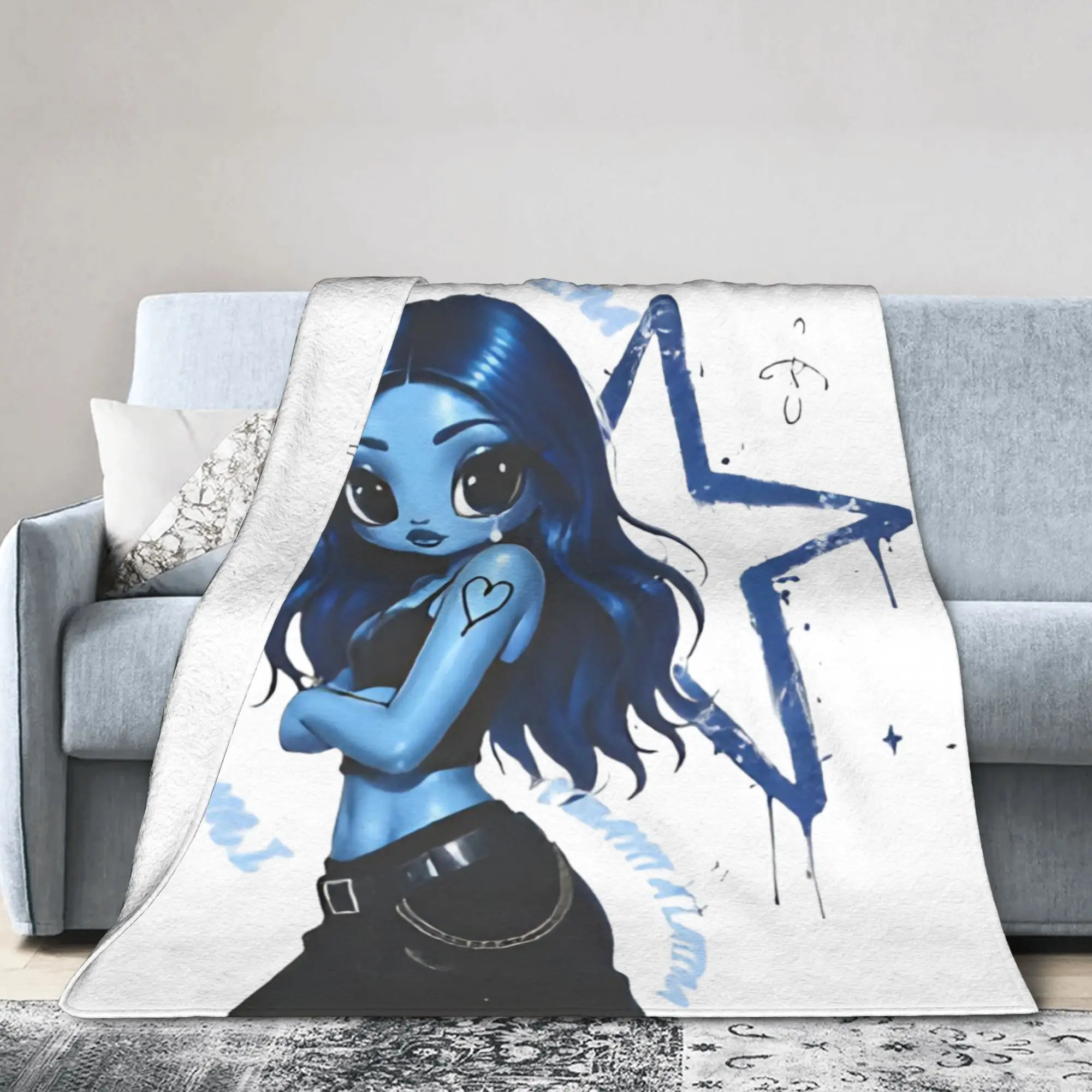 Karol G I Don't Regret Feeling So Much Flannel Blanket  Funny Throw Blanket for Home 125*100cm Plush Thin Quilt