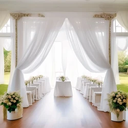 5/10M Sheer Crystal Wedding Tulle Roll Organza Fabric For Wedding Birthday Party Backdrop Decor DIY Wedding Organza Chair Sashes