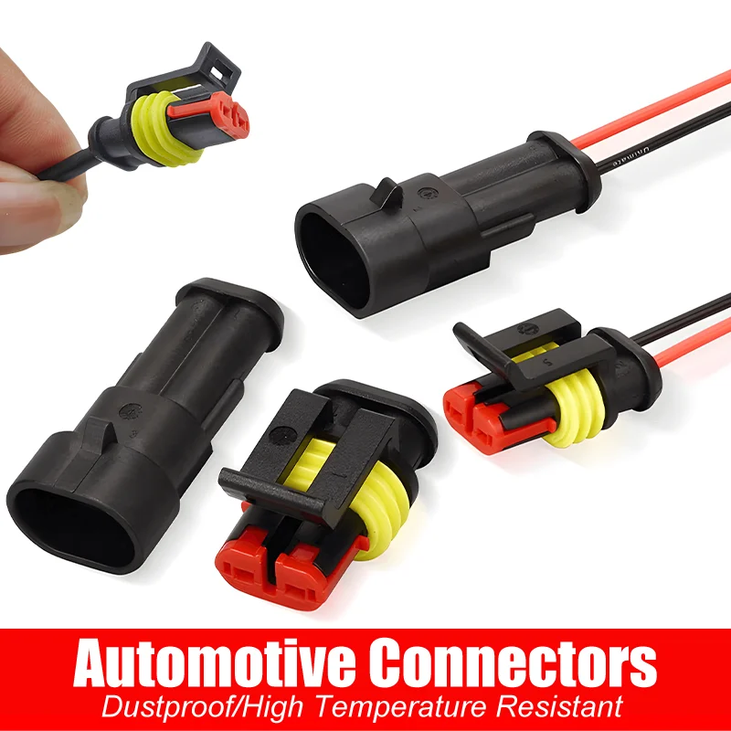 

2 Pin Way Sealed Waterproof Electrical Wire Connector Plug Set Auto Connectors With Cable 10/12/20pcs Strip Terminal Connection