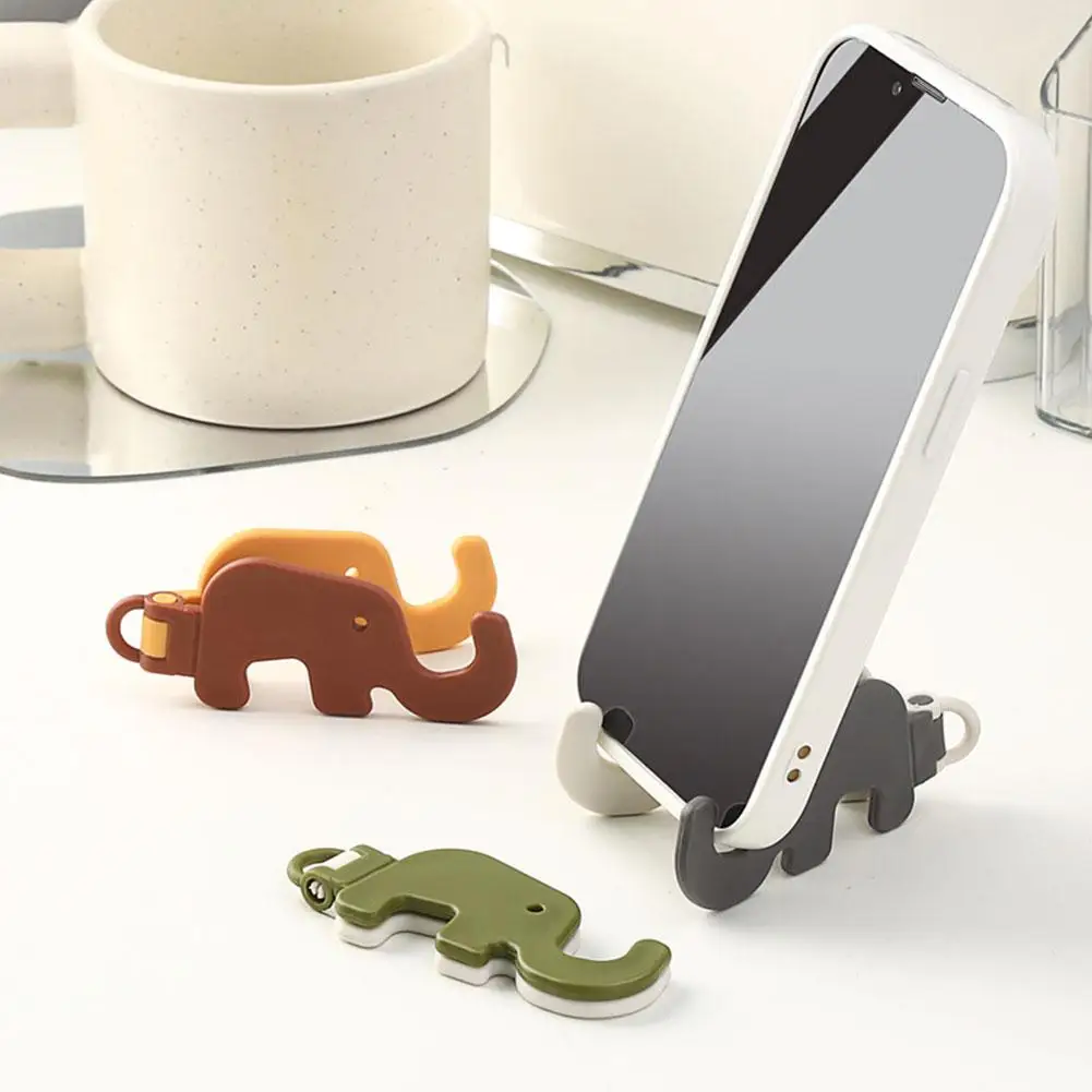 Mini Elephant Cute Cartoon Animal Lazy Desktop Mobile Chain Phone Easy To Storage Foldable Carry Stand Base Design Y3y7
