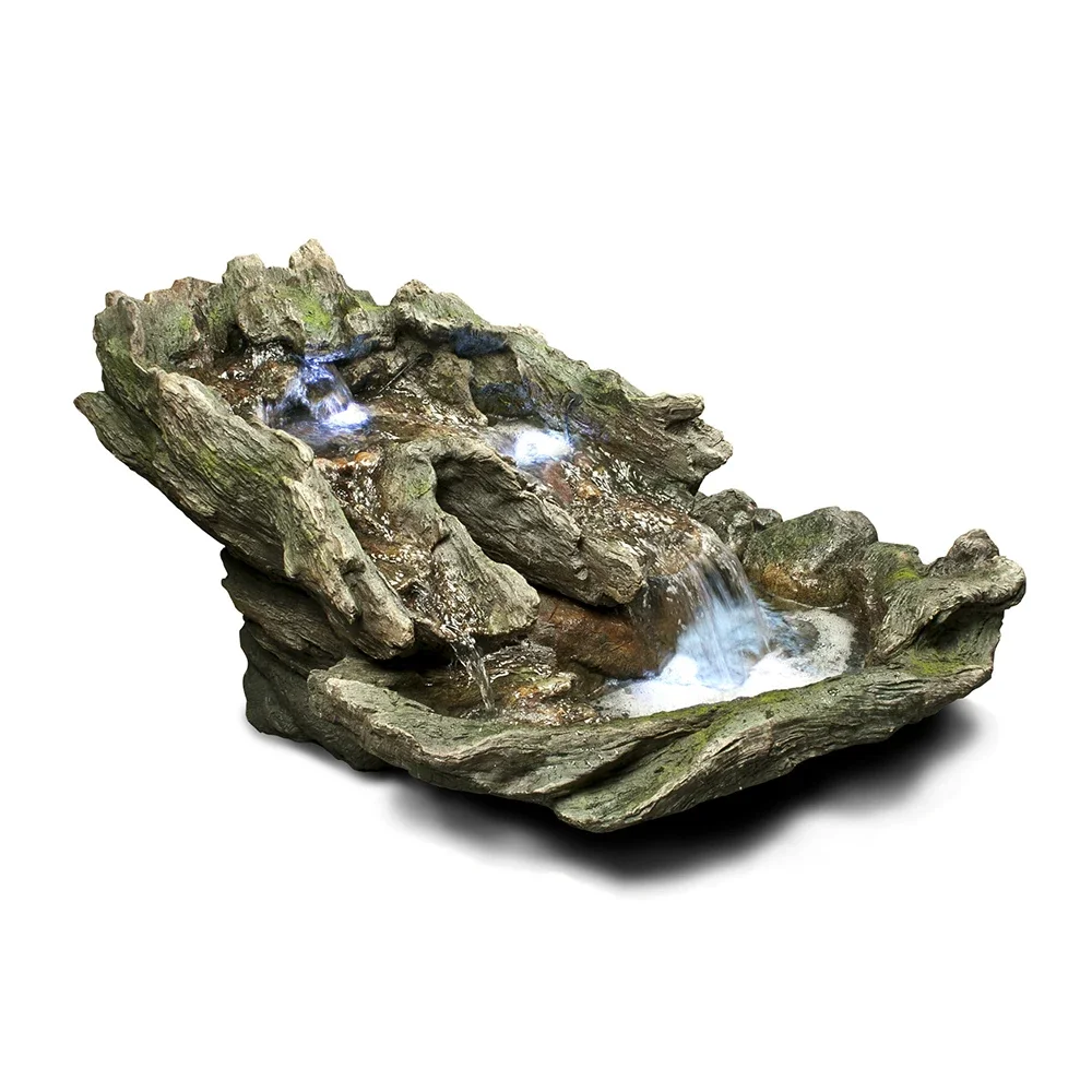 2026 Cascading Caves Waterfall  Fountain with LED Lights - Garden Water Features- Home Decor Accent Piece for Garden Patio and Y