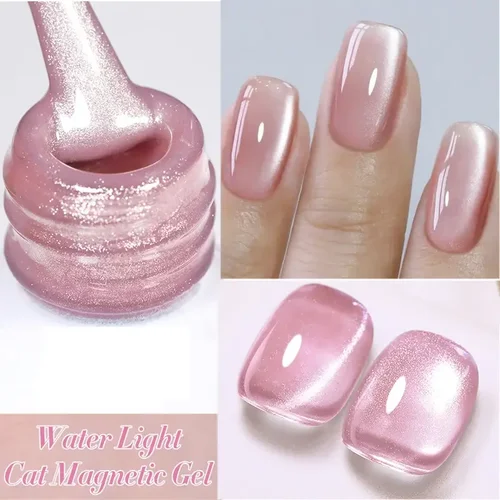 BORN PRETTY-esmalte de uñas de Gel magnético con luz de agua, color rosa, Aurora Spar, cuentas de cristal con purpurina, barniz semipermanente LED UV