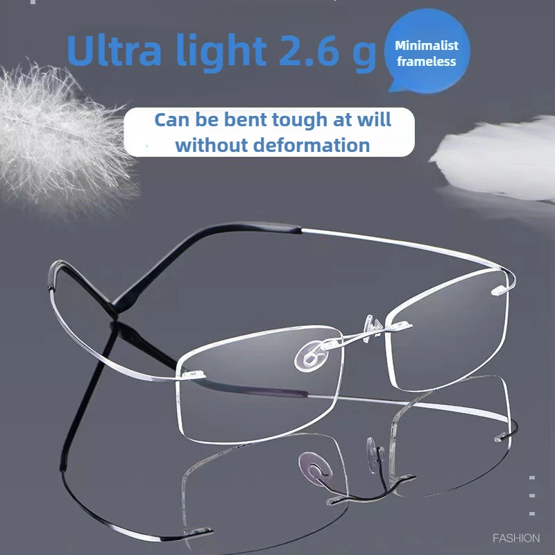

Business Man Reading Glasses Ultralight Frameless 1.0 1.5 2.5 Anti Blue Light Presbyopia Glasses No Frame Hyperopia Glasses