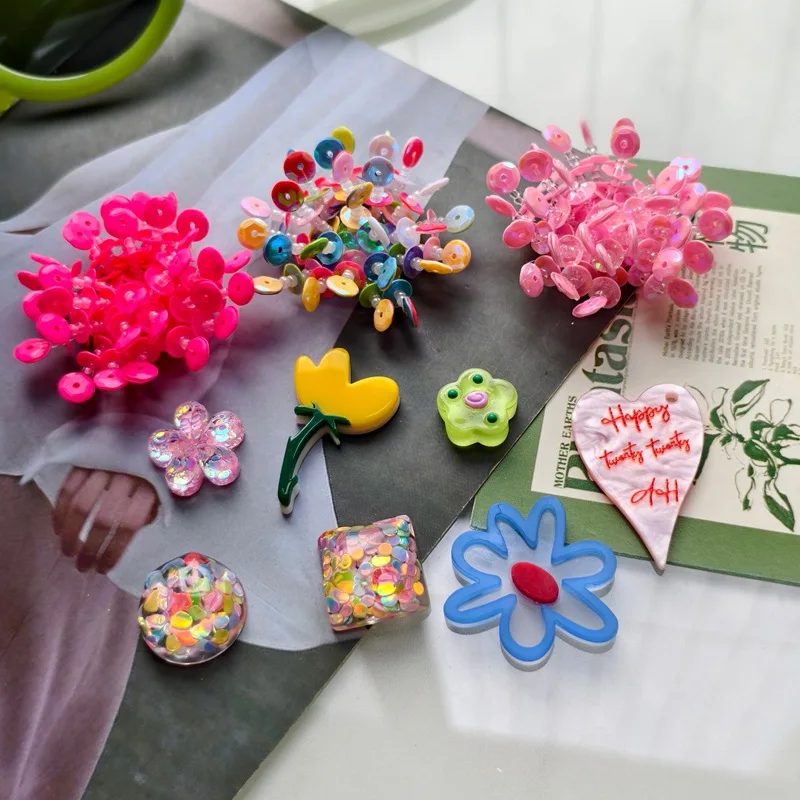 Shoe Charms Pearl Flower Resin Heart Crystal Premium Korean Style for Jelly Clog Sandals Women Daily Elegant Lightweight