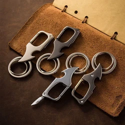 Creative Multifunctional Portable Zinc Alloy Folding Pocket Knives Tools With Car Keychain Ring And Bottle Opener Unusual Design