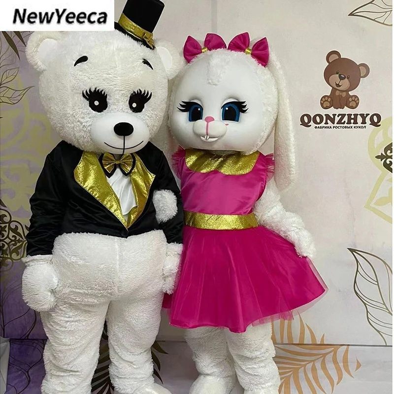 Disfraz de mascota liebre de oso de peluche de lujo, disfraz de juego de rol de conejo de boda, fiesta de Halloween, eventos, mascota para adultos, Cosplay, regalo de Fursuit