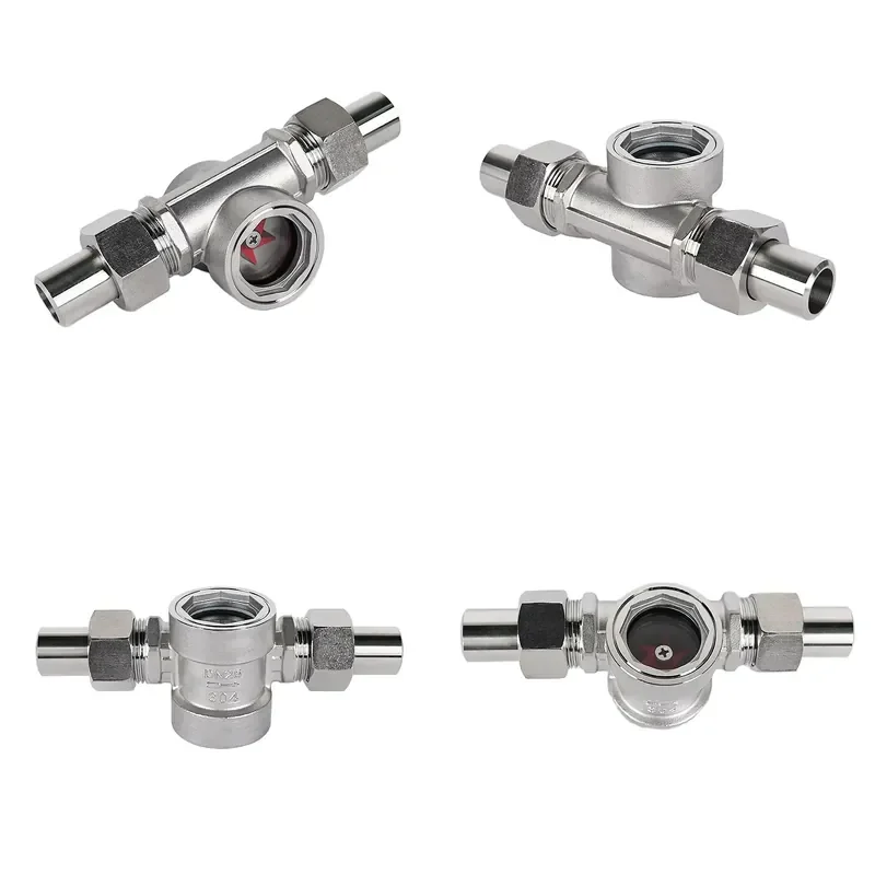 HanQian Stainless Steel 304 Sight Glass Loop Welding Water Flow Indicator with 1 Year Warranty Customizable Immediate Supply