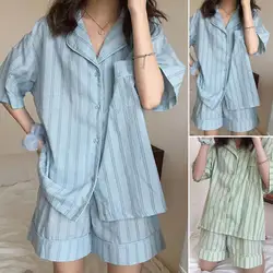 Summer Short Sleeve Shorts Pajama Set Women's pajamas Sweet Students Can Wear Home Clothes Set Korean Style Hot Sale Spring