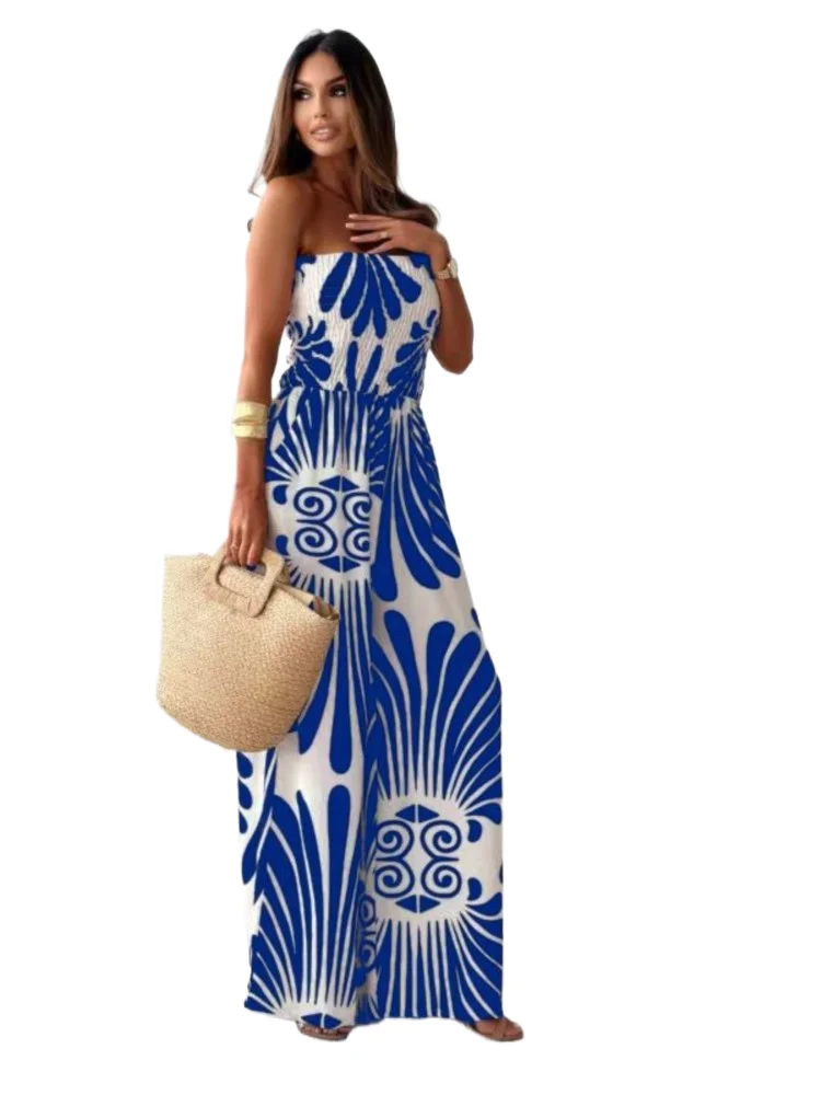 

Новый осенний комбинезон на одно плечо для женщин, модный повседневный элегантный праздничный комбинезон с принтом, женские