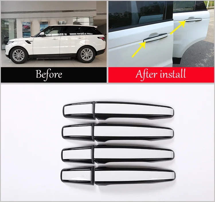 8pcs Car Door Handle Replacement Parts Trims For Land Rover Discovery Sport LR5 Range Rover Sport Evoque Vogue fast ship