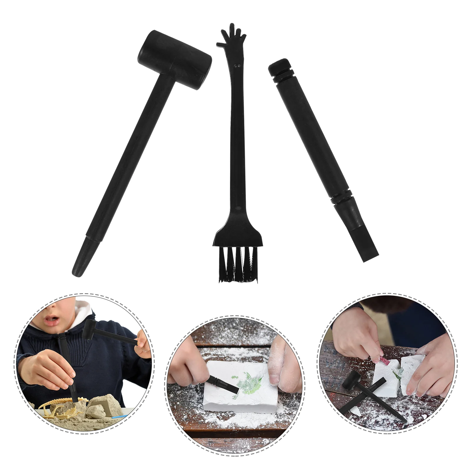 10 Sets Science Kit Children's Archaeological Excavation Tool Toddlers Toys Kids Educational Black