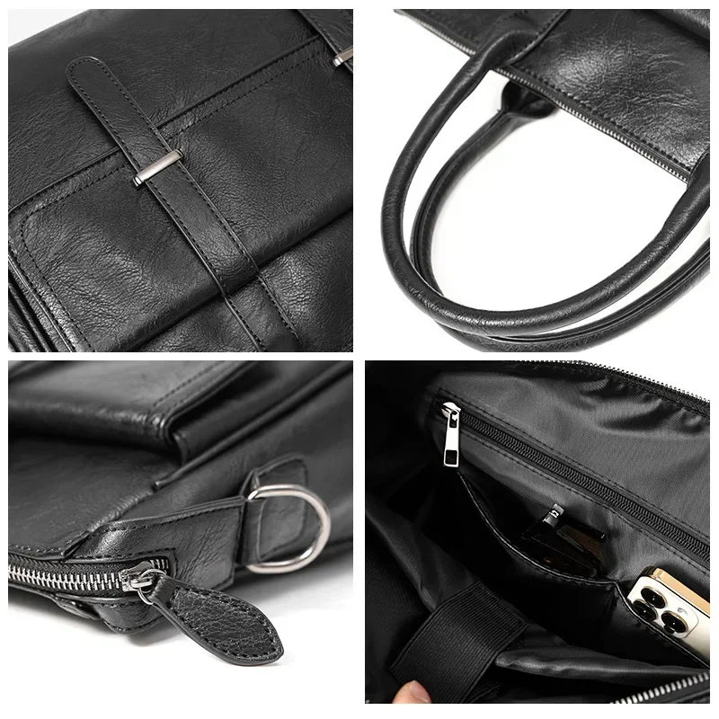 New Business Handbags Men Briefcase Luxury Fashion Leather Men\'s Top-Handle Bag With Shoulder Strap Crossbody Bag Mens Satchels