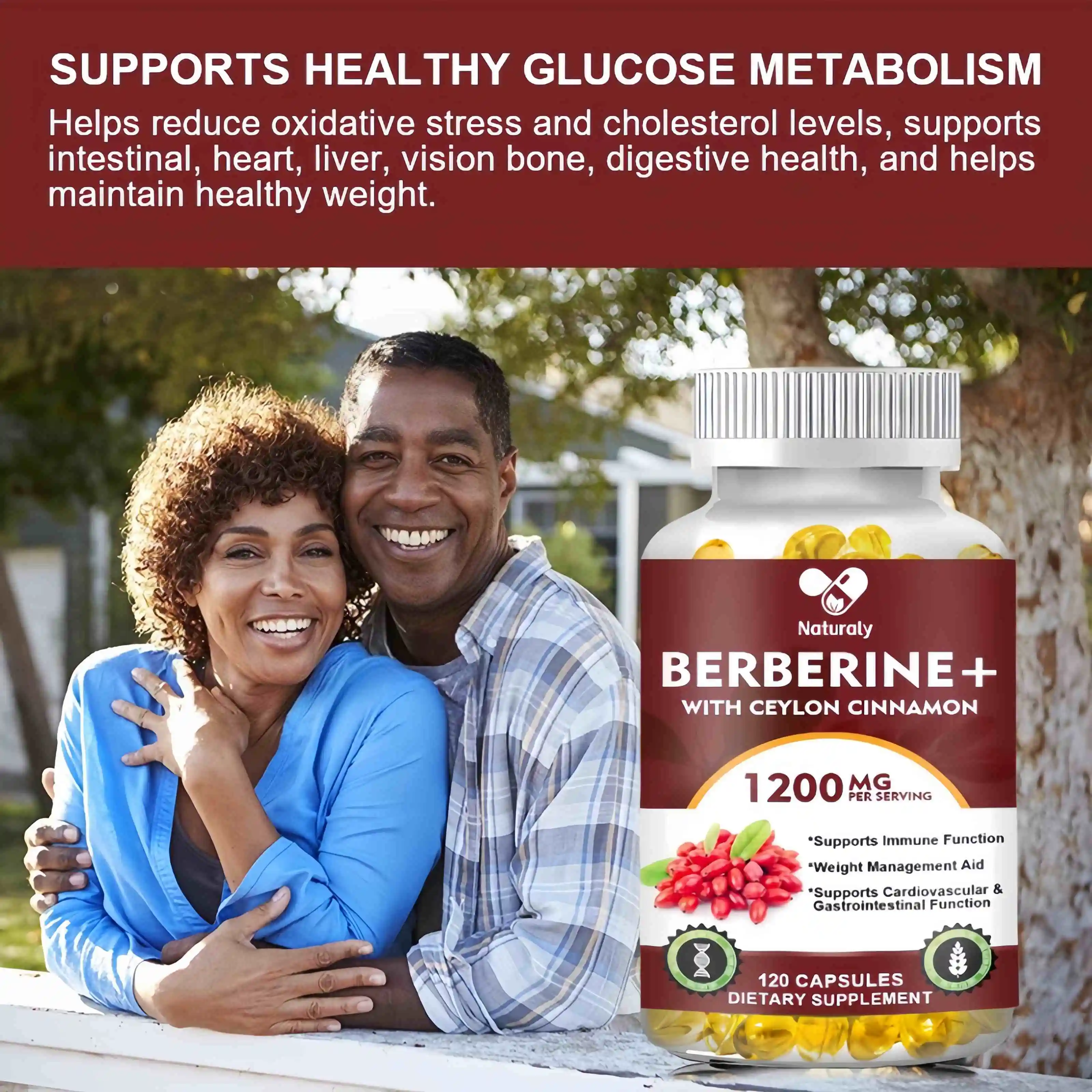 Berberine with Ceylon Cinnamon Capsule Antioxidant Supports Immune System, Cardiovascular & Gastrointestinal Function