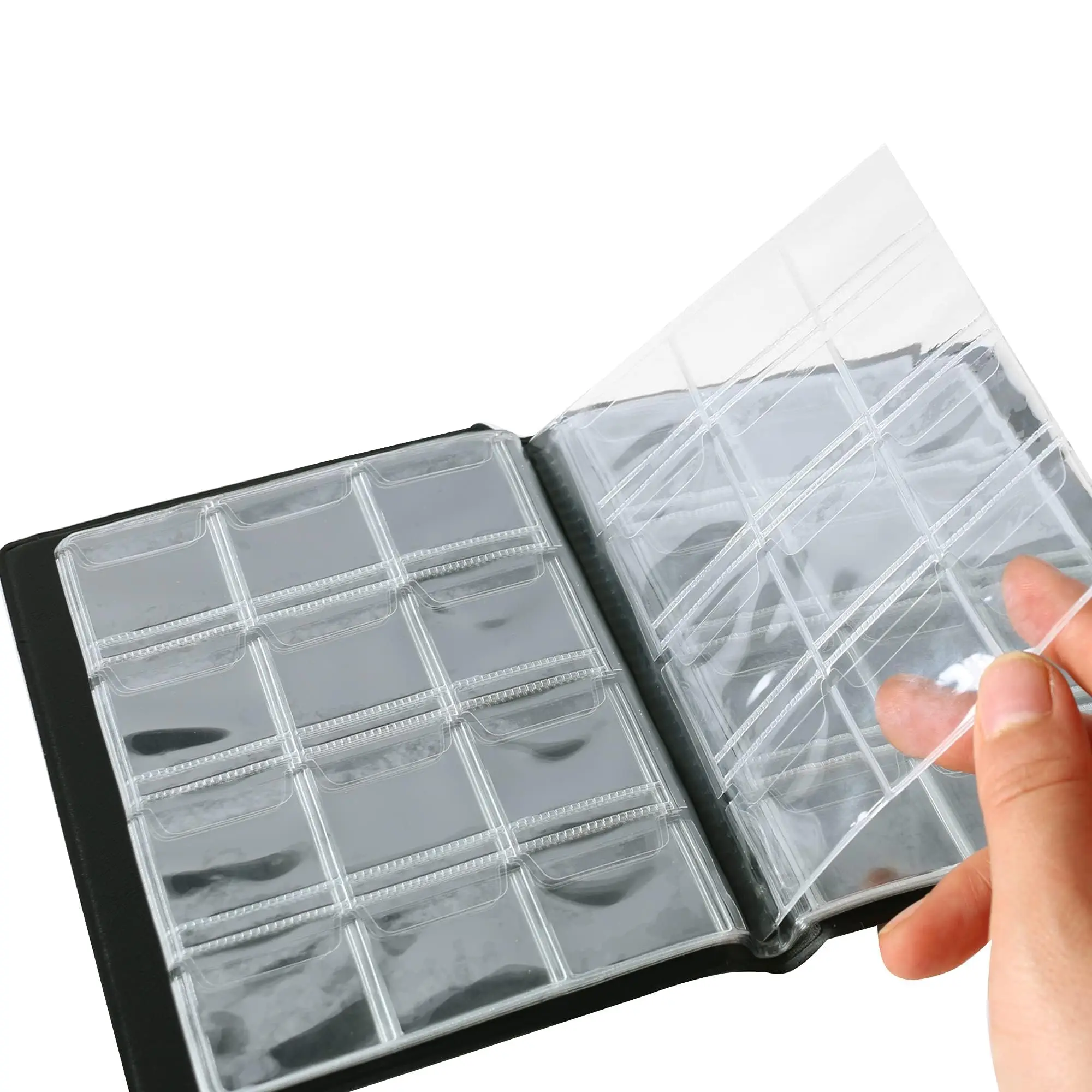 120 جيبًا من مجموعة العملات المعدنية، حامل جمع العملات المعدنية، منظم العملات التذكارية لجامعي ديكور المنزل