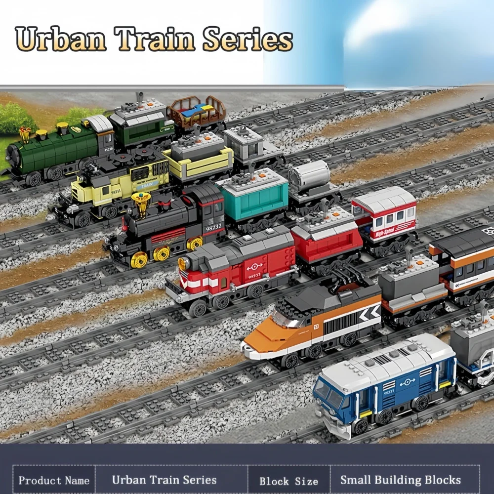 Potencia técnica de ciudad con juego de bloques de construcción de tren ferroviario a motor, ideal para que los vehículos de amor de los niños, cultiva la mano: en la habilidad