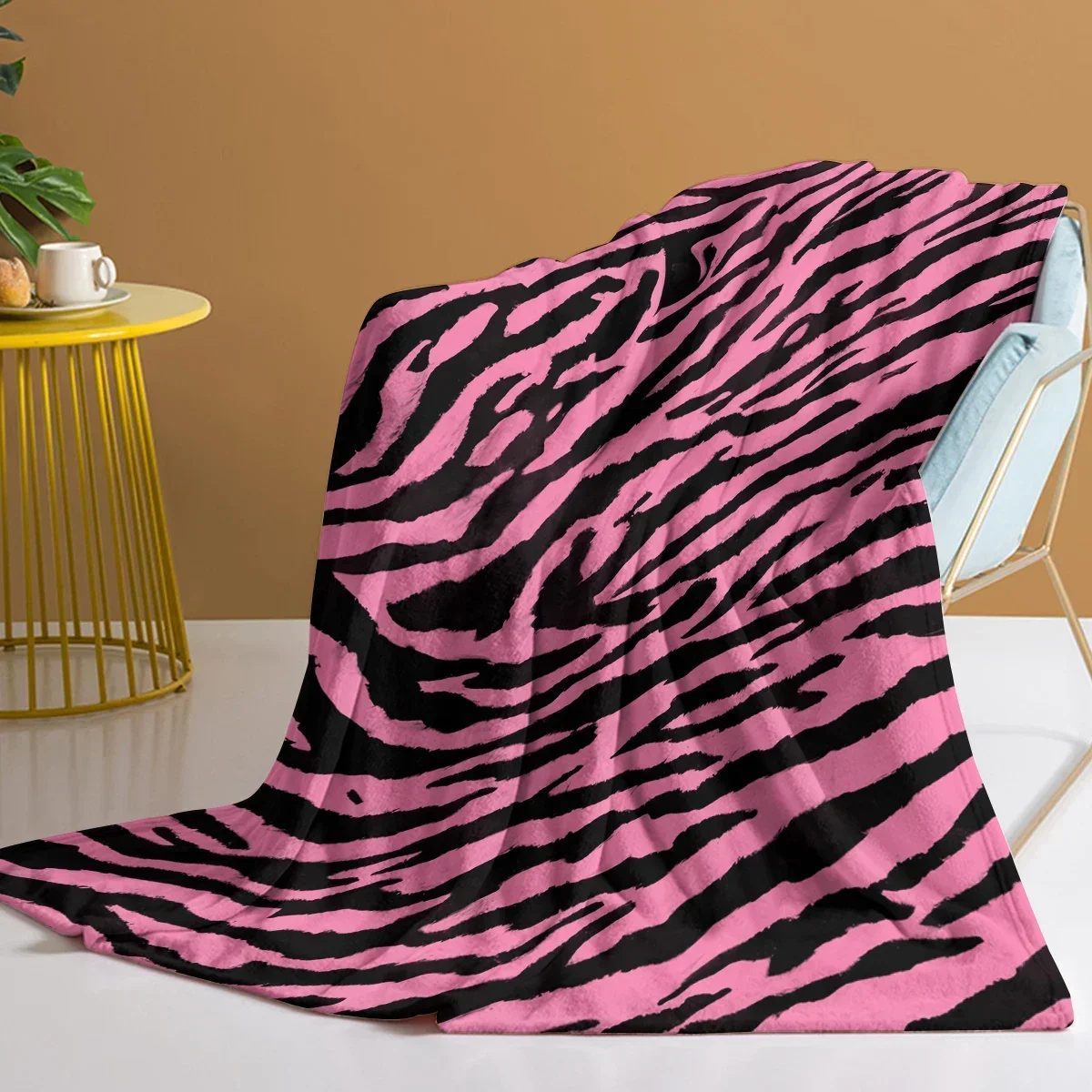 

Pink Leopard Print Throw Blanket Zebra Skin Warm Plush Blankets for Kids Adults Teen for Sofa Couch and Bed
